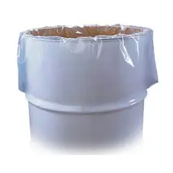 Close-up of a plastic liner covering the open top of a 3 Gallon Open Head Fiber Drum.